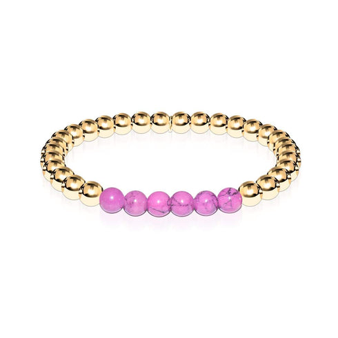 Glückselig | 18 Karat Gold | Lila Türkis | Edelstein-Ausdrucksarmband